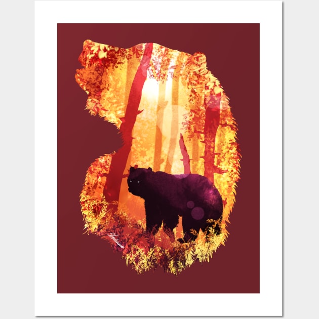 Evening Solace Bear Wall Art by DVerissimo